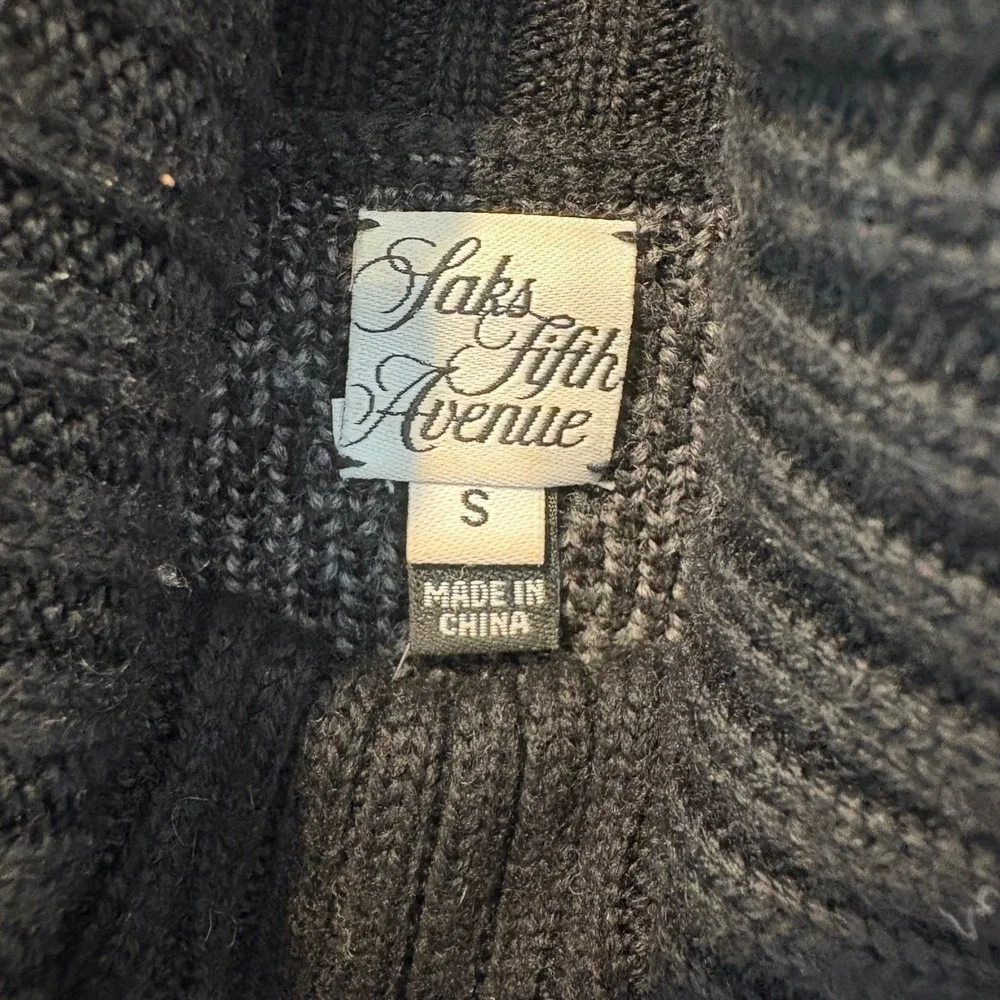 Saks Fifth Avenue‎ Womens Super Fine Merino Wool Cowl Neck Sweater Size Small